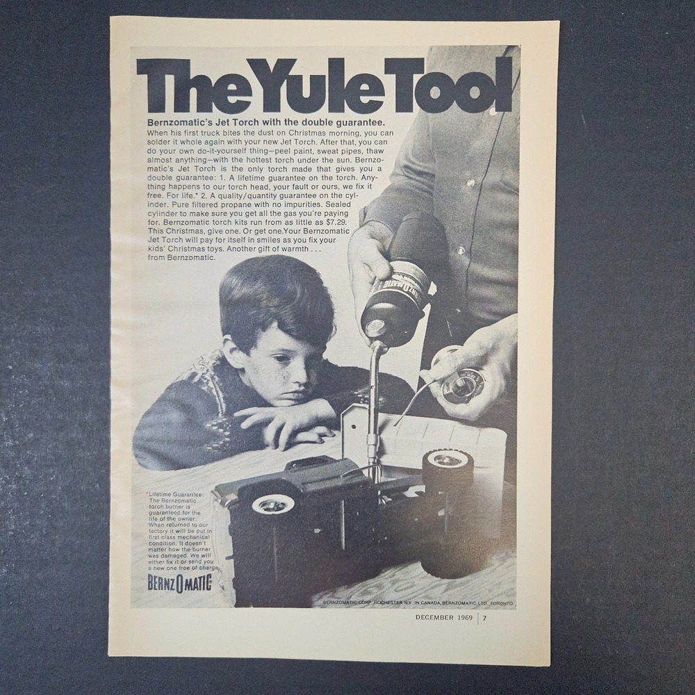 1969 Yule Tool Bernzomatic Jet Torch Vintage Print Ad Toy Truck Rochester‎ NY